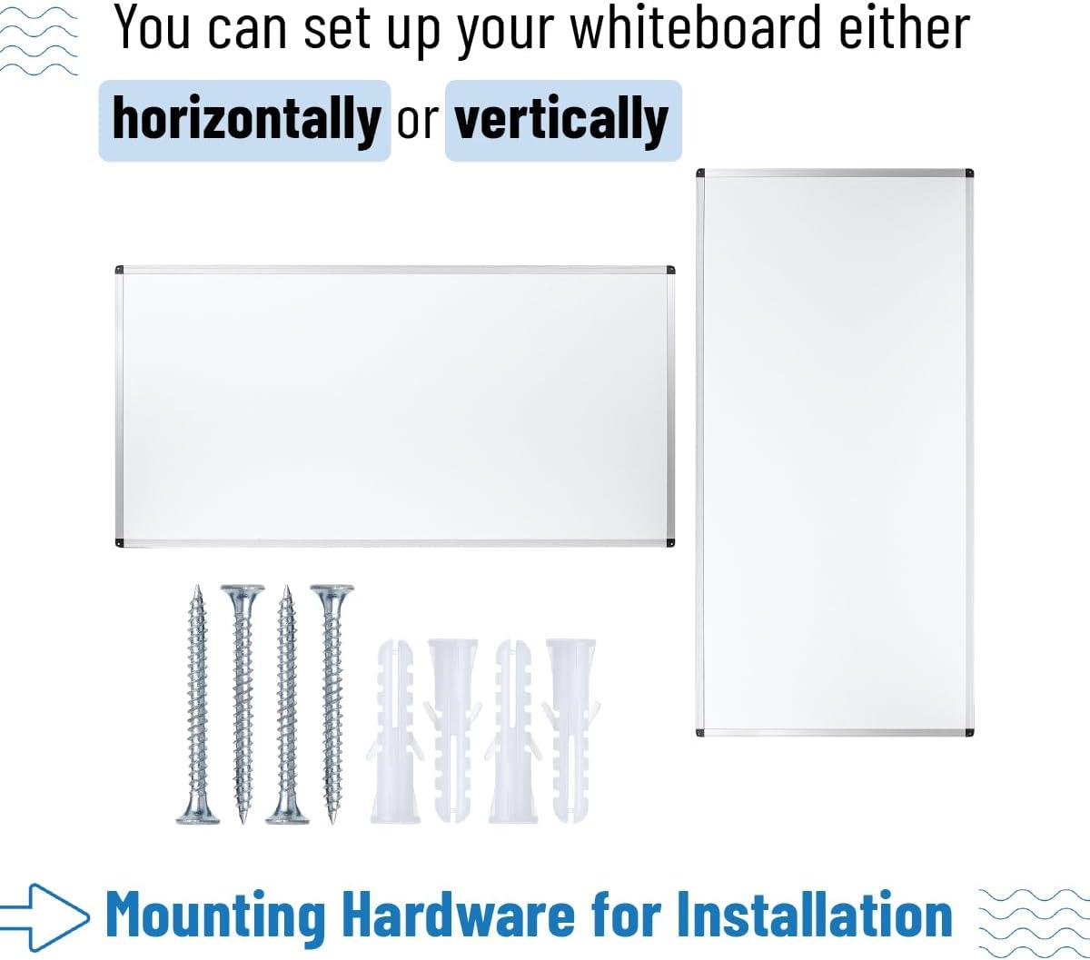 imageMr Pen Magnetic Dry Erase Board for Wall 24quot x 48quot Silver Aluminum Frame Large White Board Dry Erase with Marker Tray ampamp Mounting Hardware24 x 48