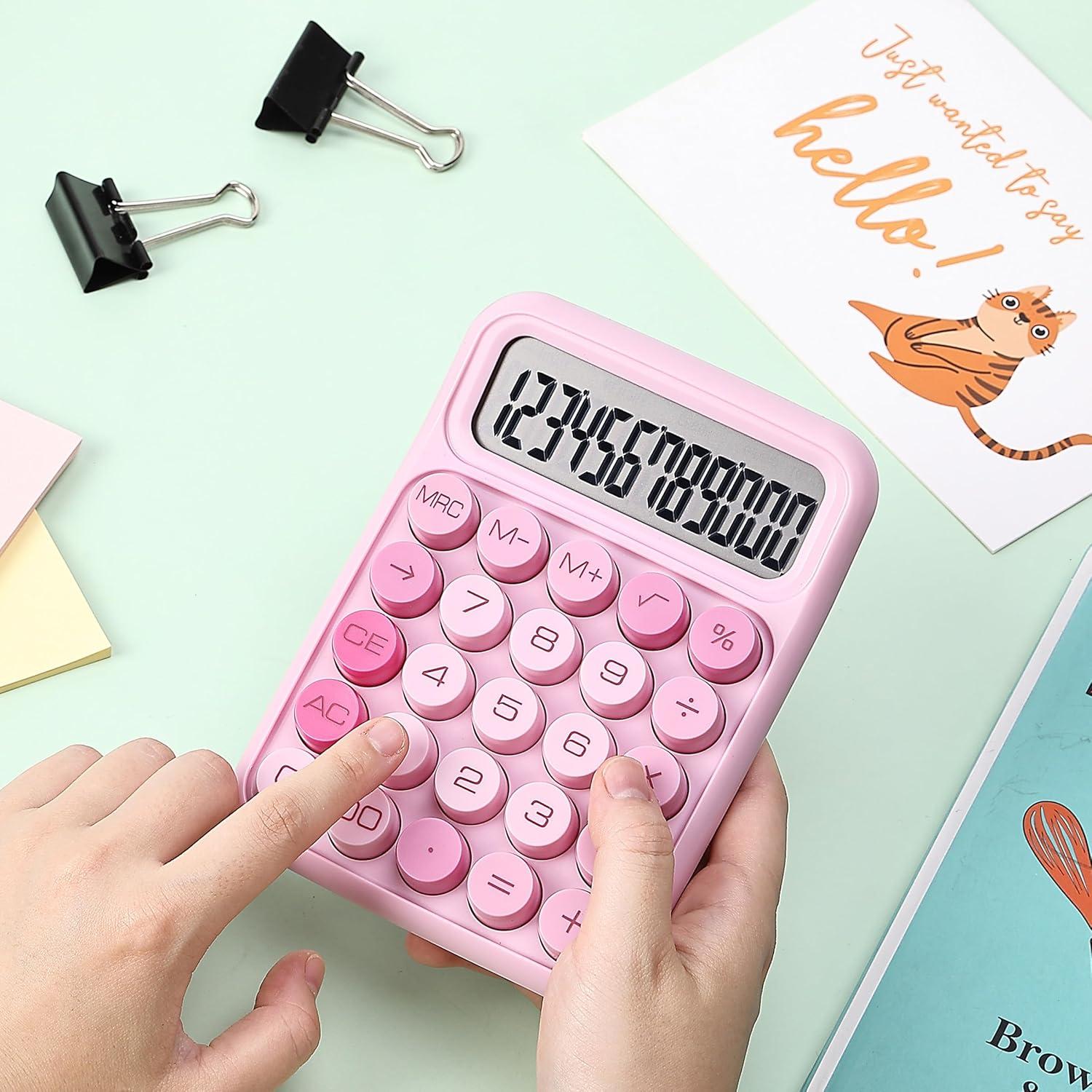 imageMr Pen Mechanical Switch Calculator 12 Digits Large LCD Display Purple Calculator Big Buttons Mechanical Calculator Calculators Desktop Calculator Cute Calculator Aesthetic CalculatorPink