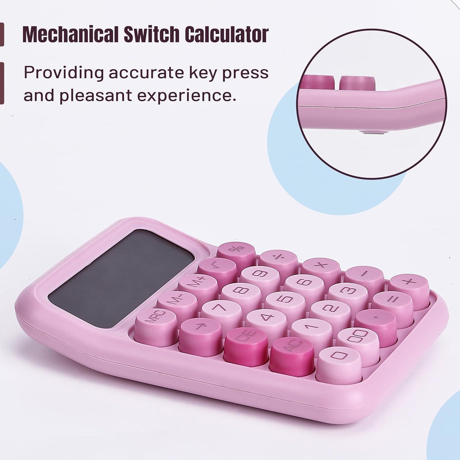 imageMr Pen Mechanical Switch Calculator 12 Digits Large LCD Display Purple Calculator Big Buttons Mechanical Calculator Calculators Desktop Calculator Cute Calculator Aesthetic CalculatorPink