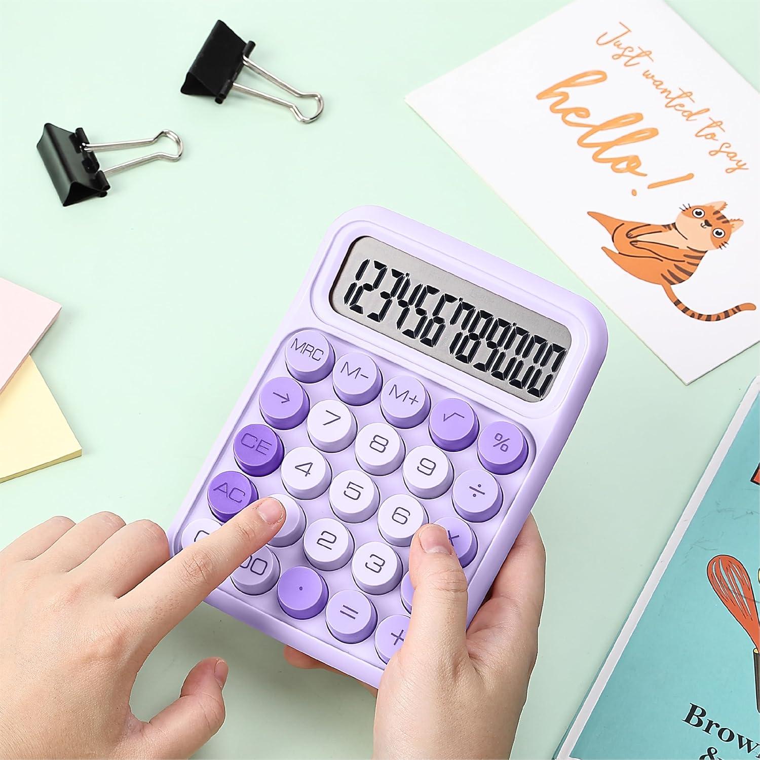 imageMr Pen Mechanical Switch Calculator 12 Digits Large LCD Display Purple Calculator Big Buttons Mechanical Calculator Calculators Desktop Calculator Cute Calculator Aesthetic CalculatorPurple