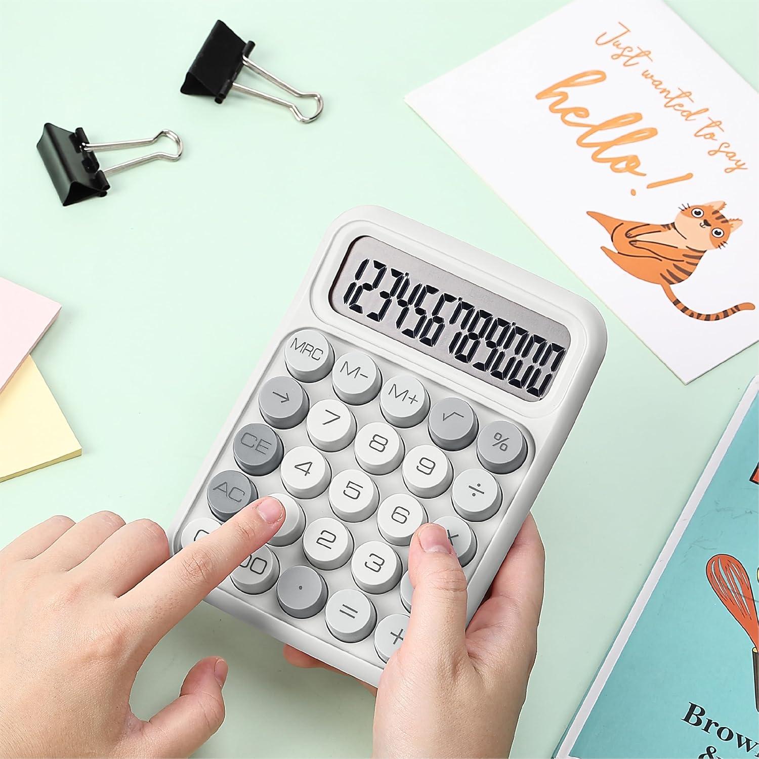imageMr Pen Mechanical Switch Calculator 12 Digits Large LCD Display Purple Calculator Big Buttons Mechanical Calculator Calculators Desktop Calculator Cute Calculator Aesthetic CalculatorGray