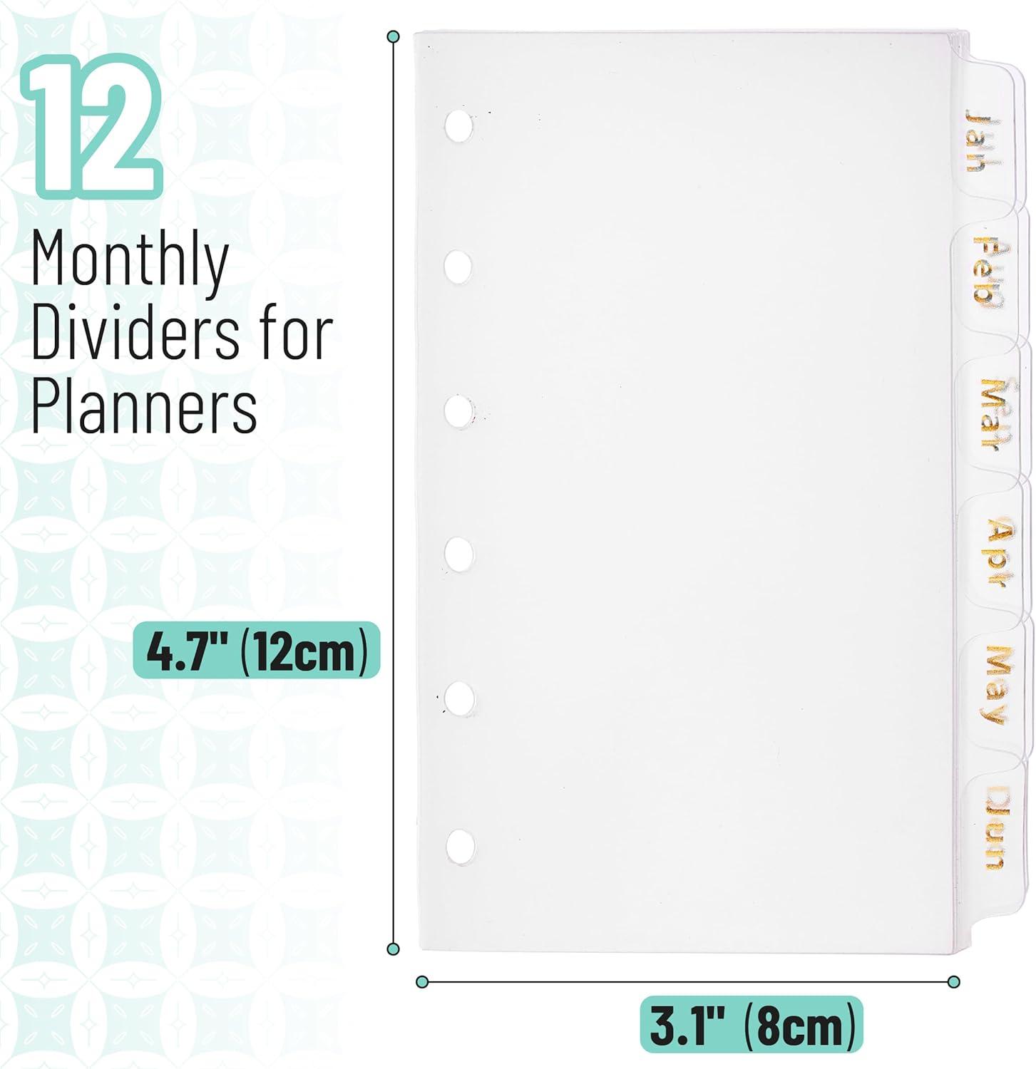 imageMr Pen Monthly Dividers for Planner 12pcs 47quotx31quot Monthly Tabs for 6 Ring Binders Month Tabs Monthly Binder Dividers with Tabs 12 Months 12 Tab Dividers Back to School Supplies