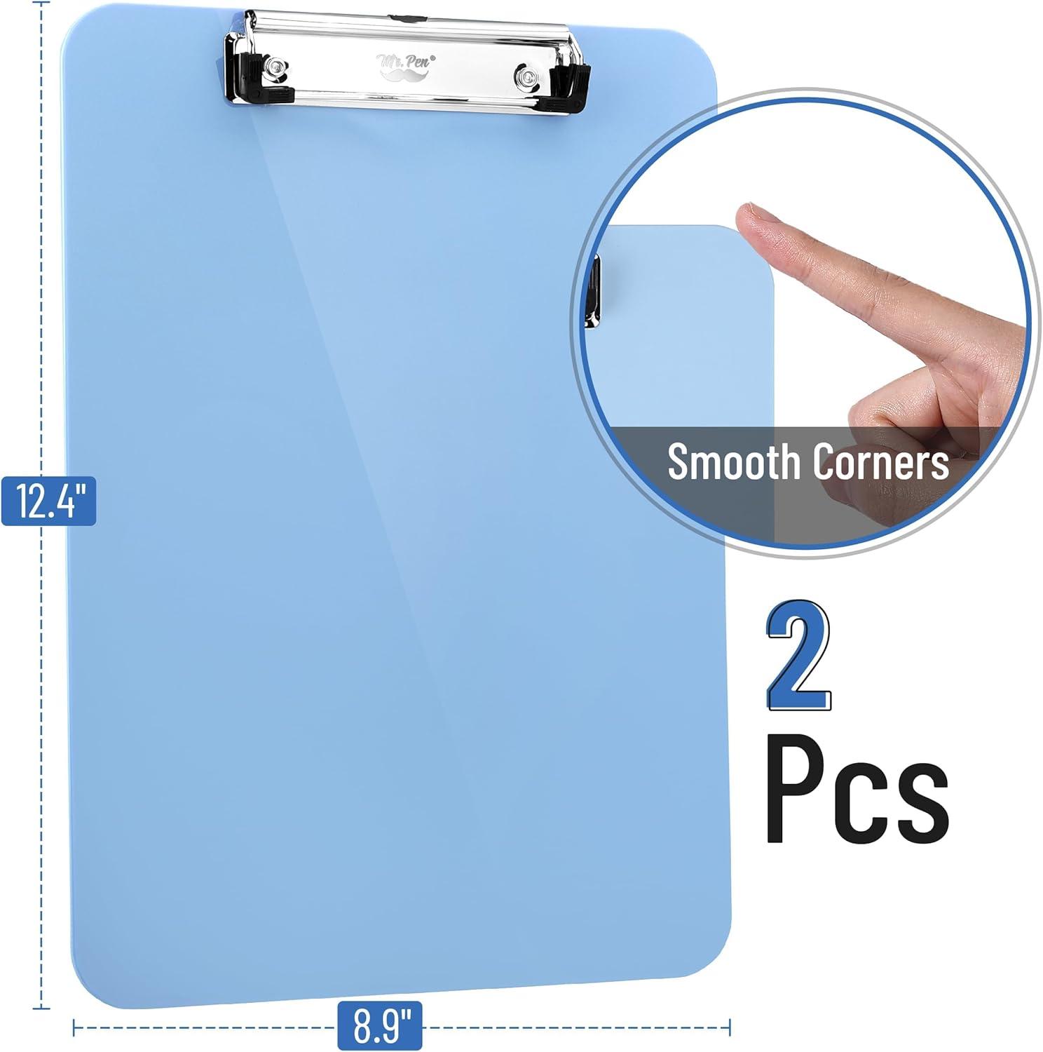 imageMr Pen Plastic Clipboard 125 x 9 2 Pack Pastel Orange Clipboards for Kids ampamp AdultsCyan Blue