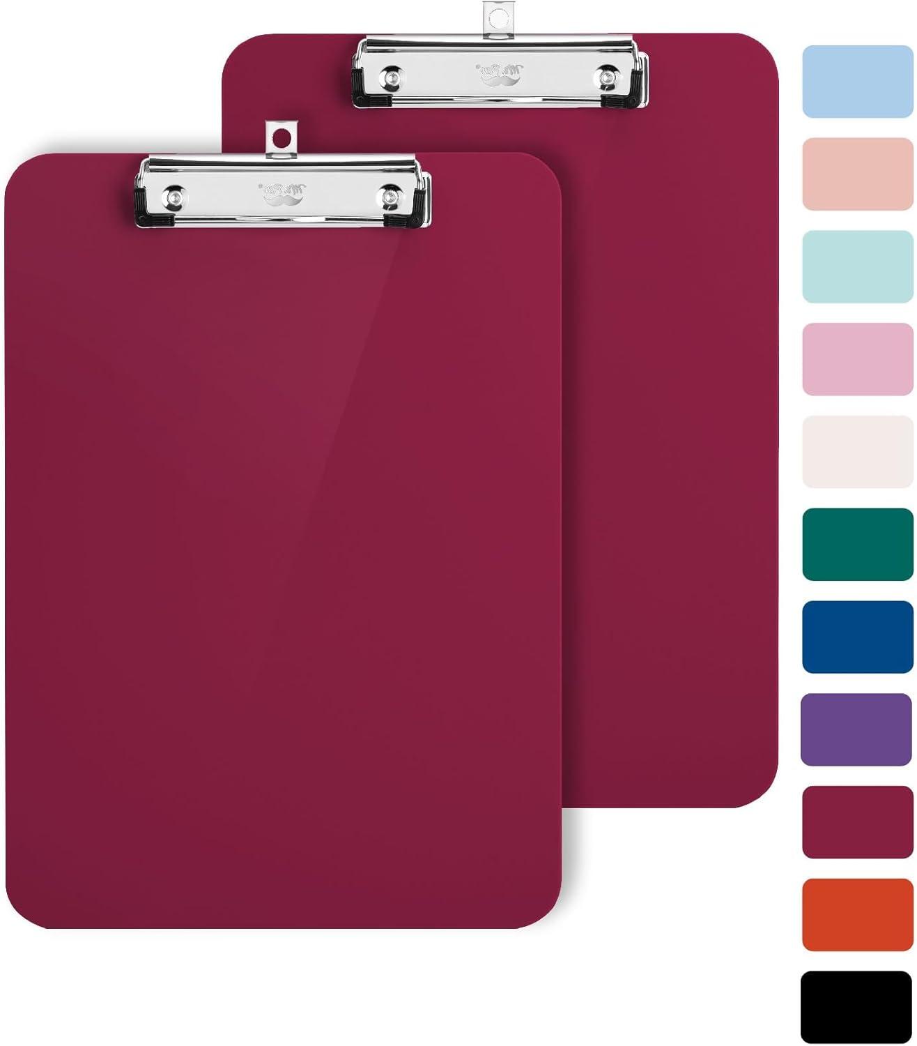 imageMr Pen Plastic Clipboard 125 x 9 2 Pack Pastel Orange Clipboards for Kids ampamp AdultsDark Red