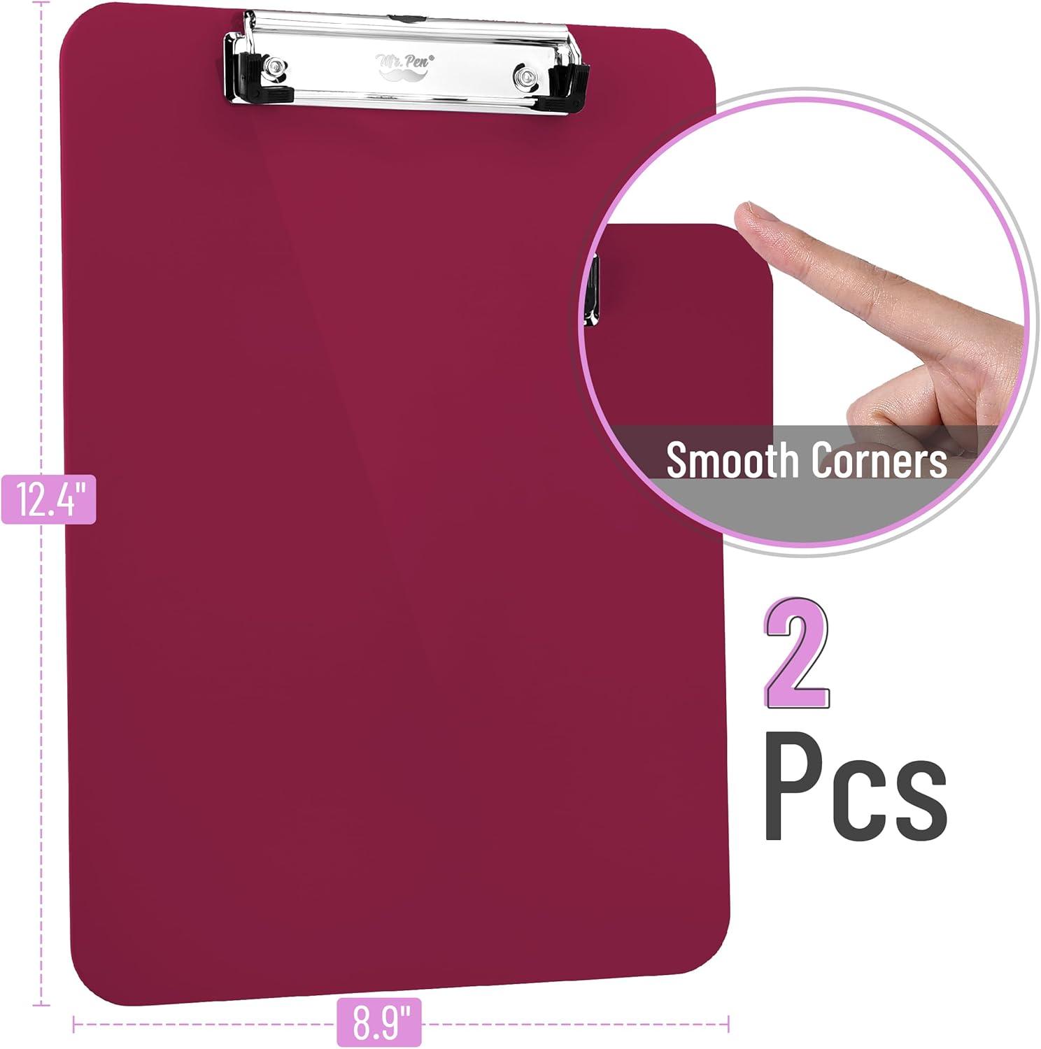 imageMr Pen Plastic Clipboard 125 x 9 2 Pack Pastel Orange Clipboards for Kids ampamp AdultsDark Red