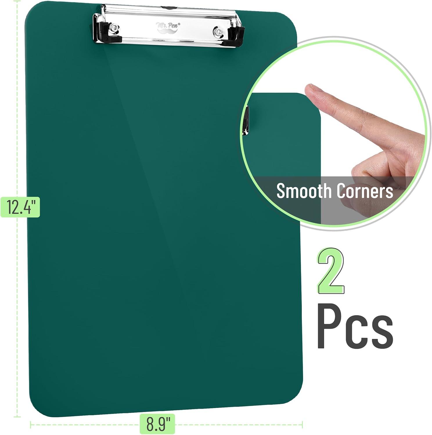 imageMr Pen Plastic Clipboard 125 x 9 2 Pack Pastel Orange Clipboards for Kids ampamp AdultsGreen