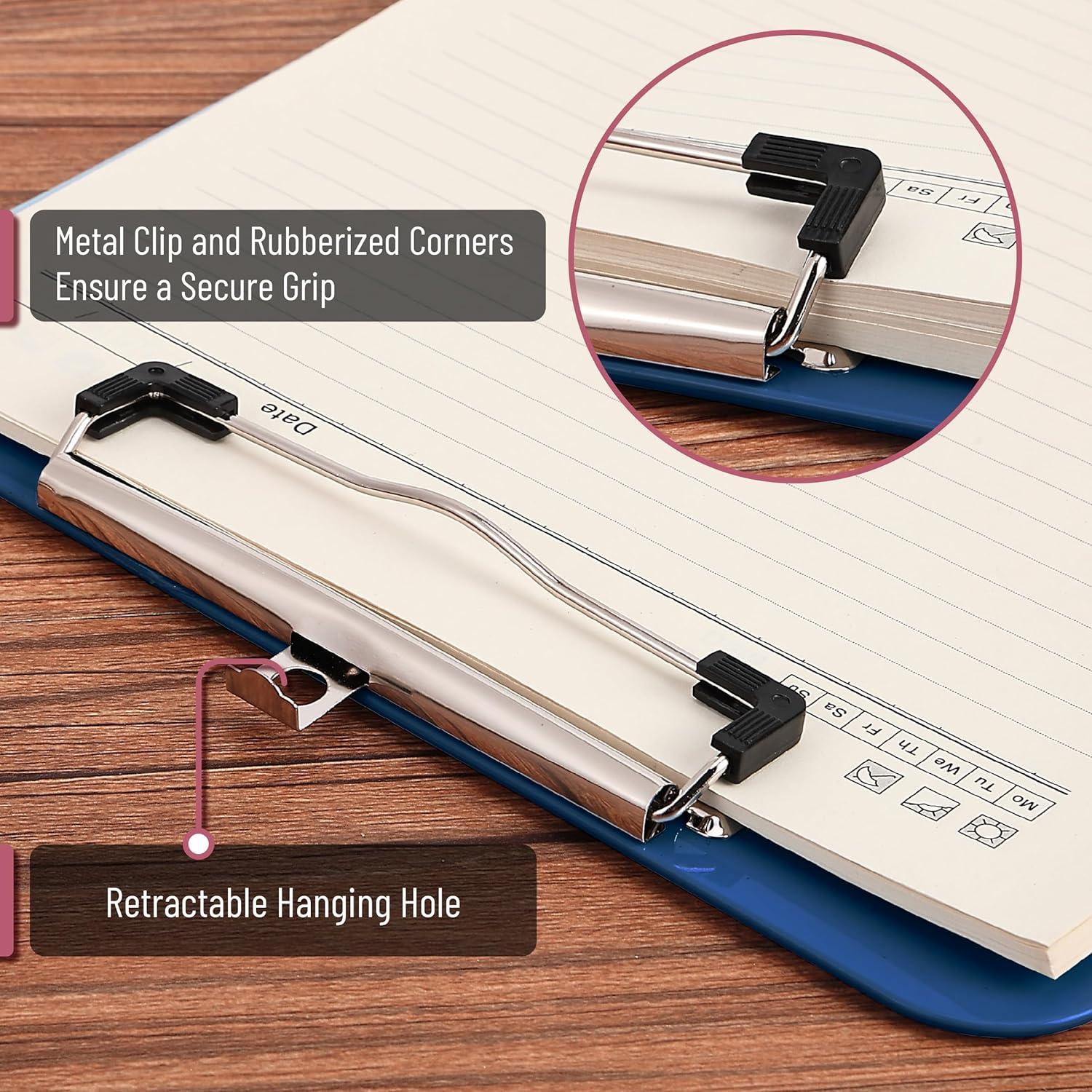 imageMr Pen Plastic Clipboard 125 x 9 2 Pack Pastel Orange Clipboards for Kids ampamp AdultsNavy Blue