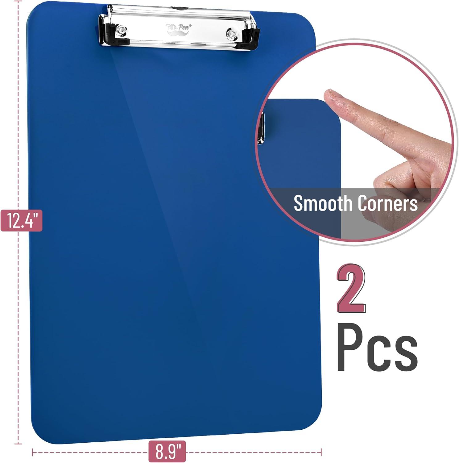 imageMr Pen Plastic Clipboard 125 x 9 2 Pack Pastel Orange Clipboards for Kids ampamp AdultsNavy Blue