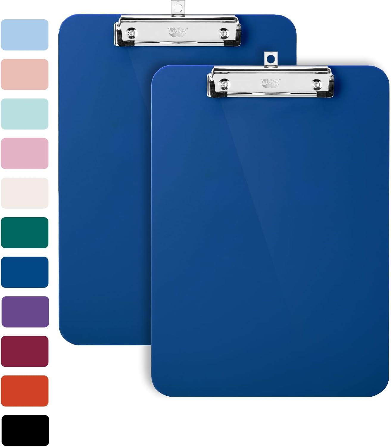 imageMr Pen Plastic Clipboard 125 x 9 2 Pack Pastel Orange Clipboards for Kids ampamp AdultsNavy Blue