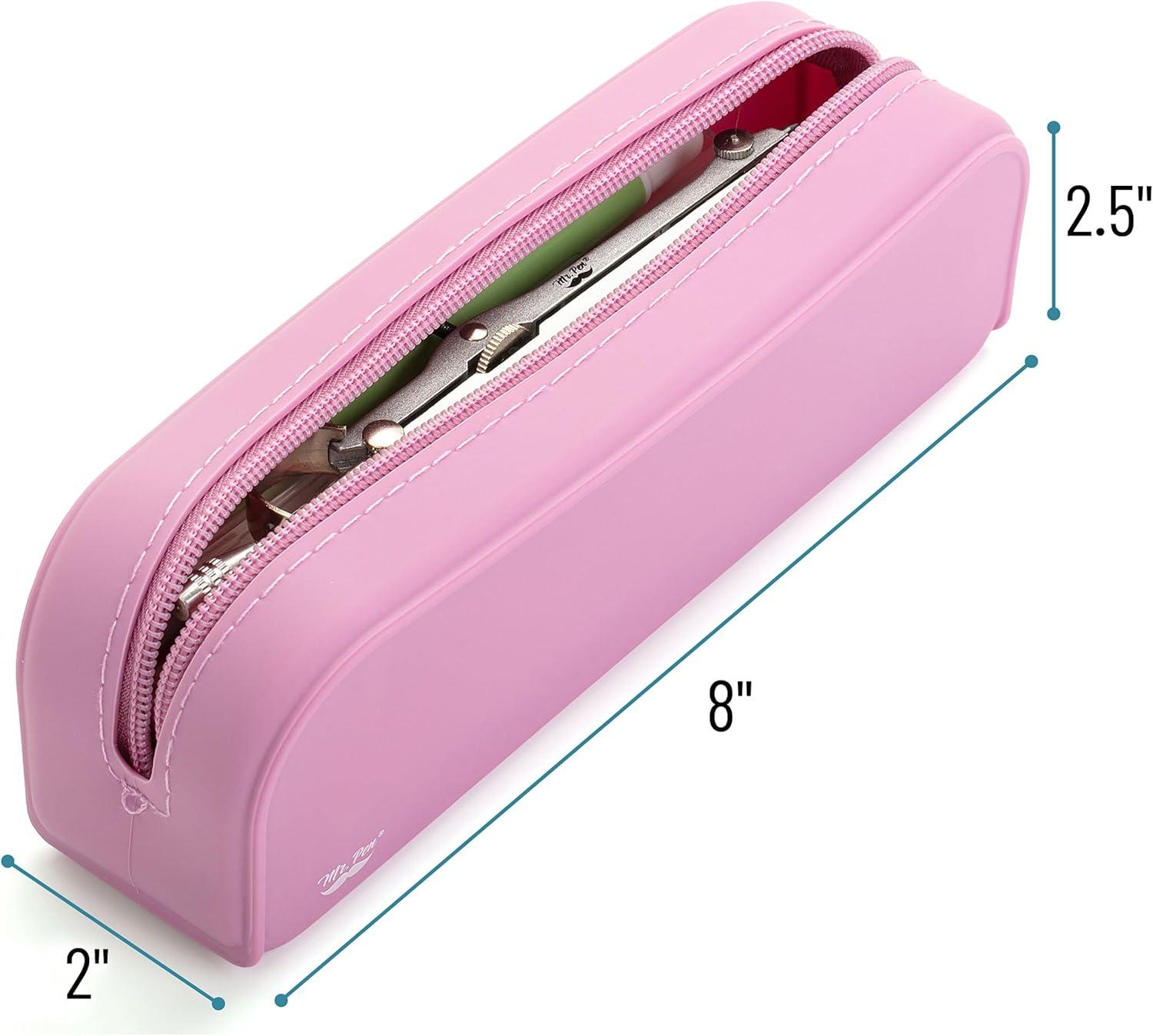 imageMr Pen Silicone Pencil Case Pouch Mint Breeze Aesthetic Multipurpose Design Aesthetic Pencil Case Small Silicone Makeup BagDusty Pink