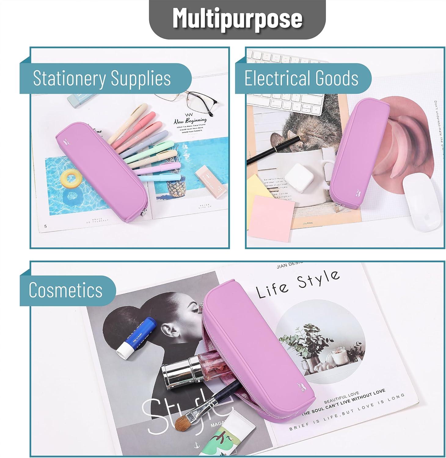 imageMr Pen Silicone Pencil Case Pouch Mint Breeze Aesthetic Multipurpose Design Aesthetic Pencil Case Small Silicone Makeup BagDusty Pink