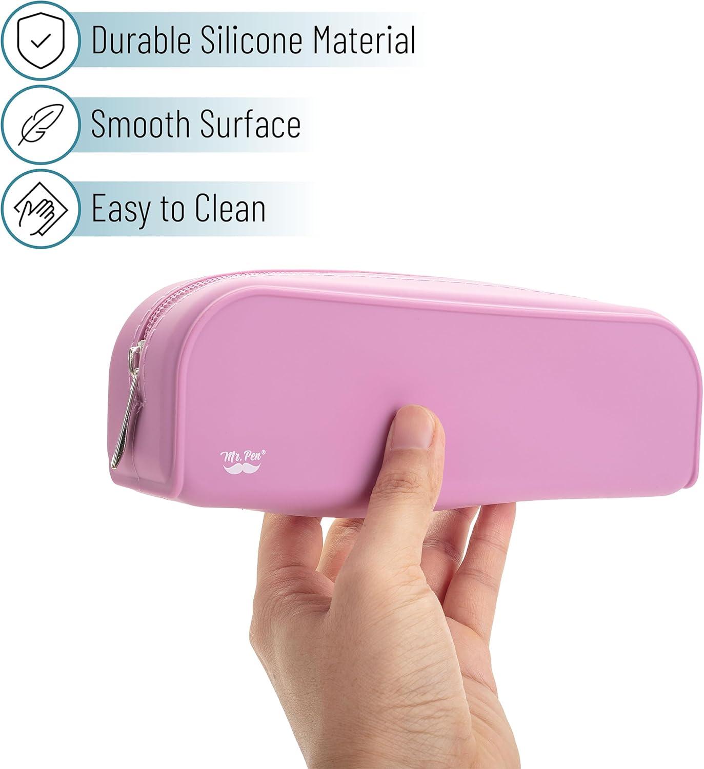 imageMr Pen Silicone Pencil Case Pouch Mint Breeze Aesthetic Multipurpose Design Aesthetic Pencil Case Small Silicone Makeup BagDusty Pink