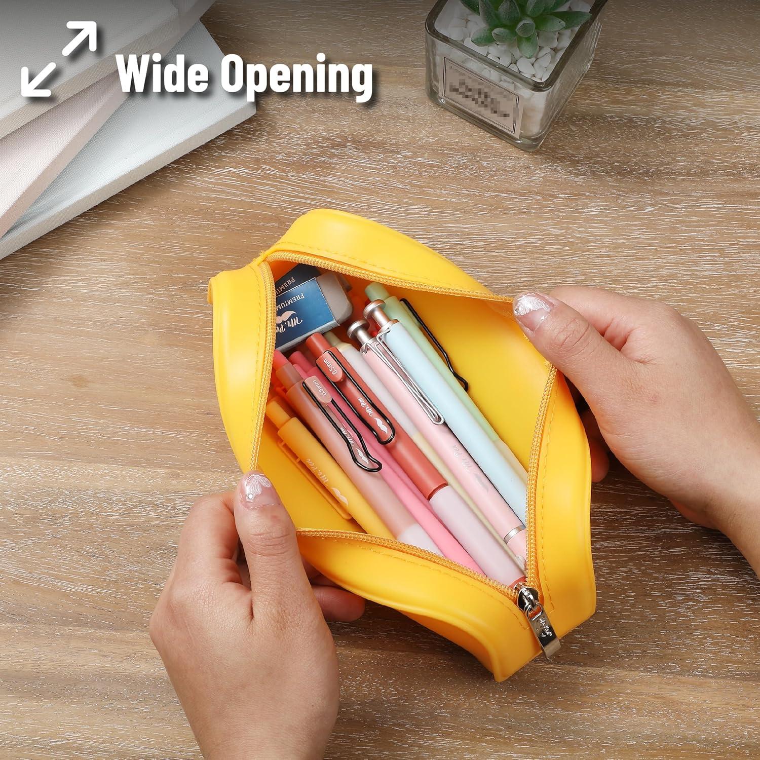 imageMr Pen Silicone Pencil Case Pouch Mint Breeze Aesthetic Multipurpose Design Aesthetic Pencil Case Small Silicone Makeup BagGolden Honey
