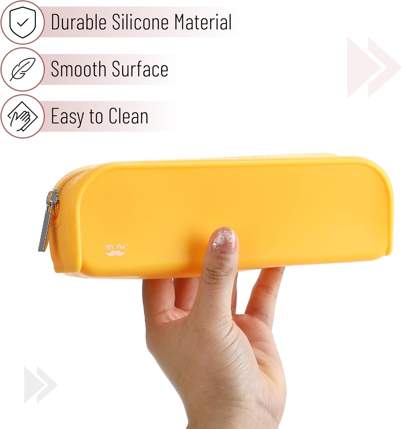 imageMr Pen Silicone Pencil Case Pouch Mint Breeze Aesthetic Multipurpose Design Aesthetic Pencil Case Small Silicone Makeup BagGolden Honey