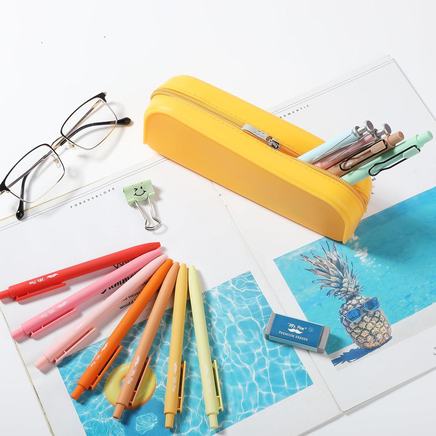 imageMr Pen Silicone Pencil Case Pouch Mint Breeze Aesthetic Multipurpose Design Aesthetic Pencil Case Small Silicone Makeup BagGolden Honey
