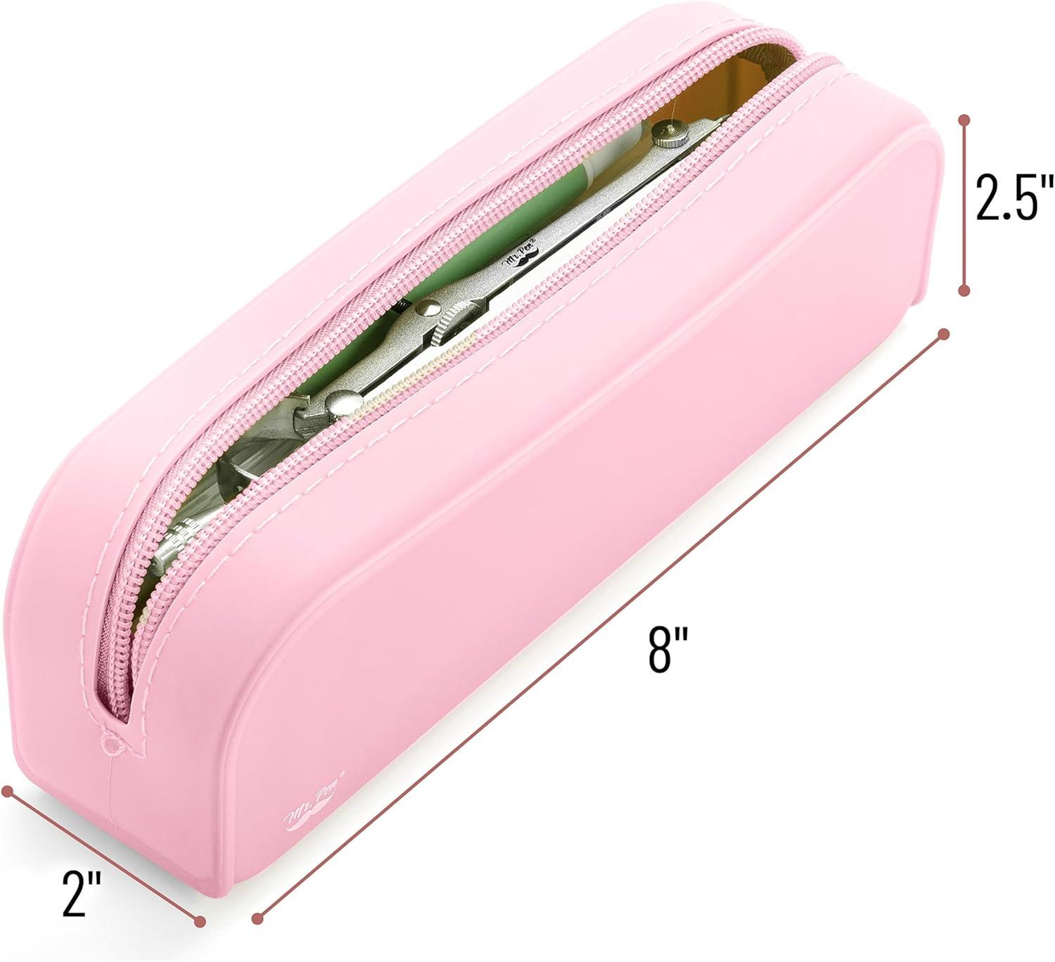 imageMr Pen Silicone Pencil Case Pouch Mint Breeze Aesthetic Multipurpose Design Aesthetic Pencil Case Small Silicone Makeup BagLight Pink