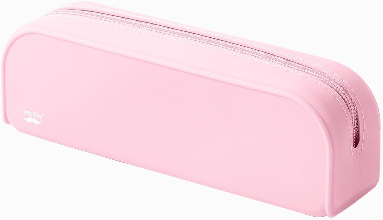 imageMr Pen Silicone Pencil Case Pouch Mint Breeze Aesthetic Multipurpose Design Aesthetic Pencil Case Small Silicone Makeup BagLight Pink