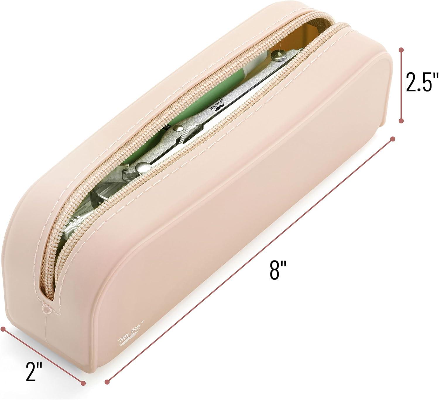 imageMr Pen Silicone Pencil Case Pouch Mint Breeze Aesthetic Multipurpose Design Aesthetic Pencil Case Small Silicone Makeup BagMalibu Dune