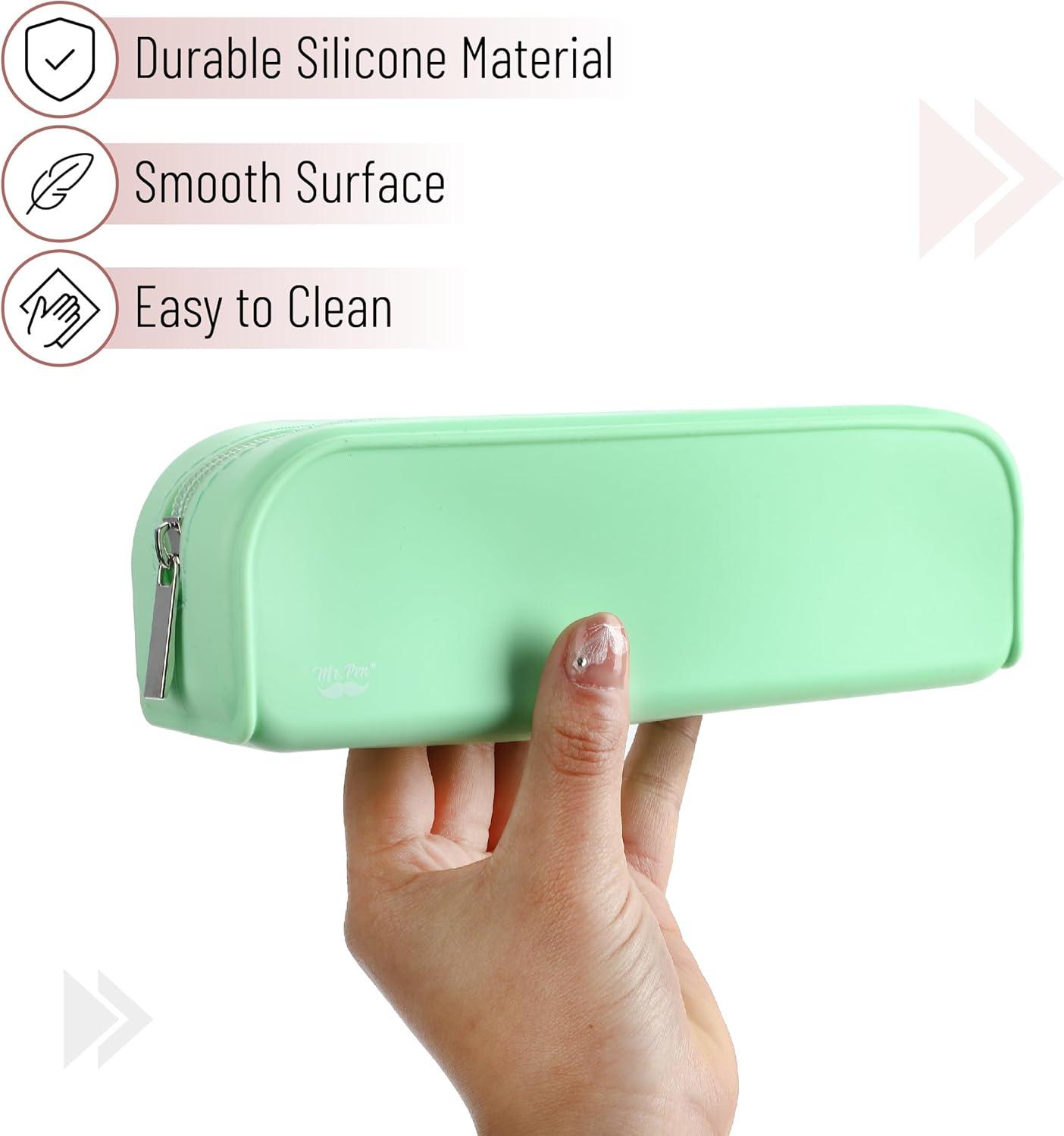 imageMr Pen Silicone Pencil Case Pouch Mint Breeze Aesthetic Multipurpose Design Aesthetic Pencil Case Small Silicone Makeup BagMint Breeze