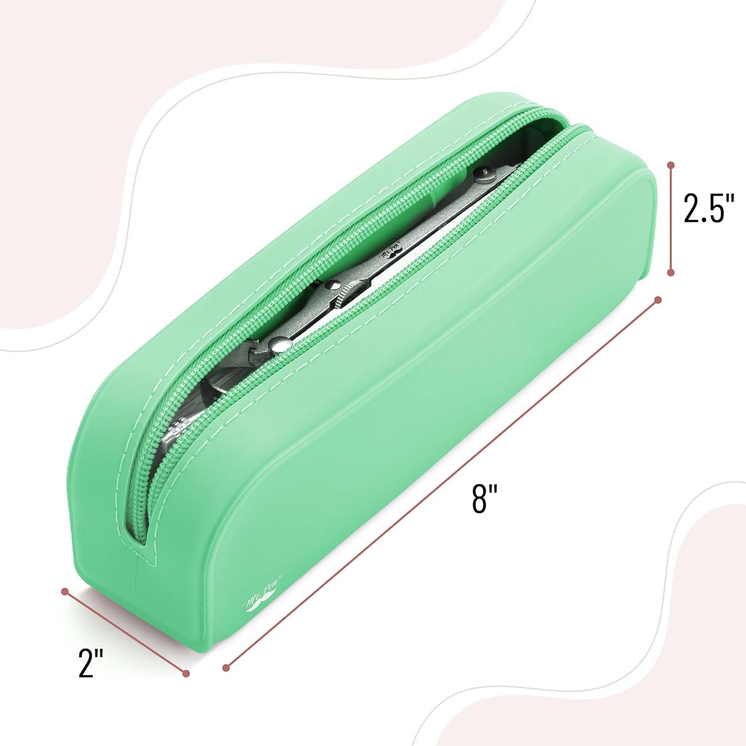 imageMr Pen Silicone Pencil Case Pouch Mint Breeze Aesthetic Multipurpose Design Aesthetic Pencil Case Small Silicone Makeup BagMint Breeze