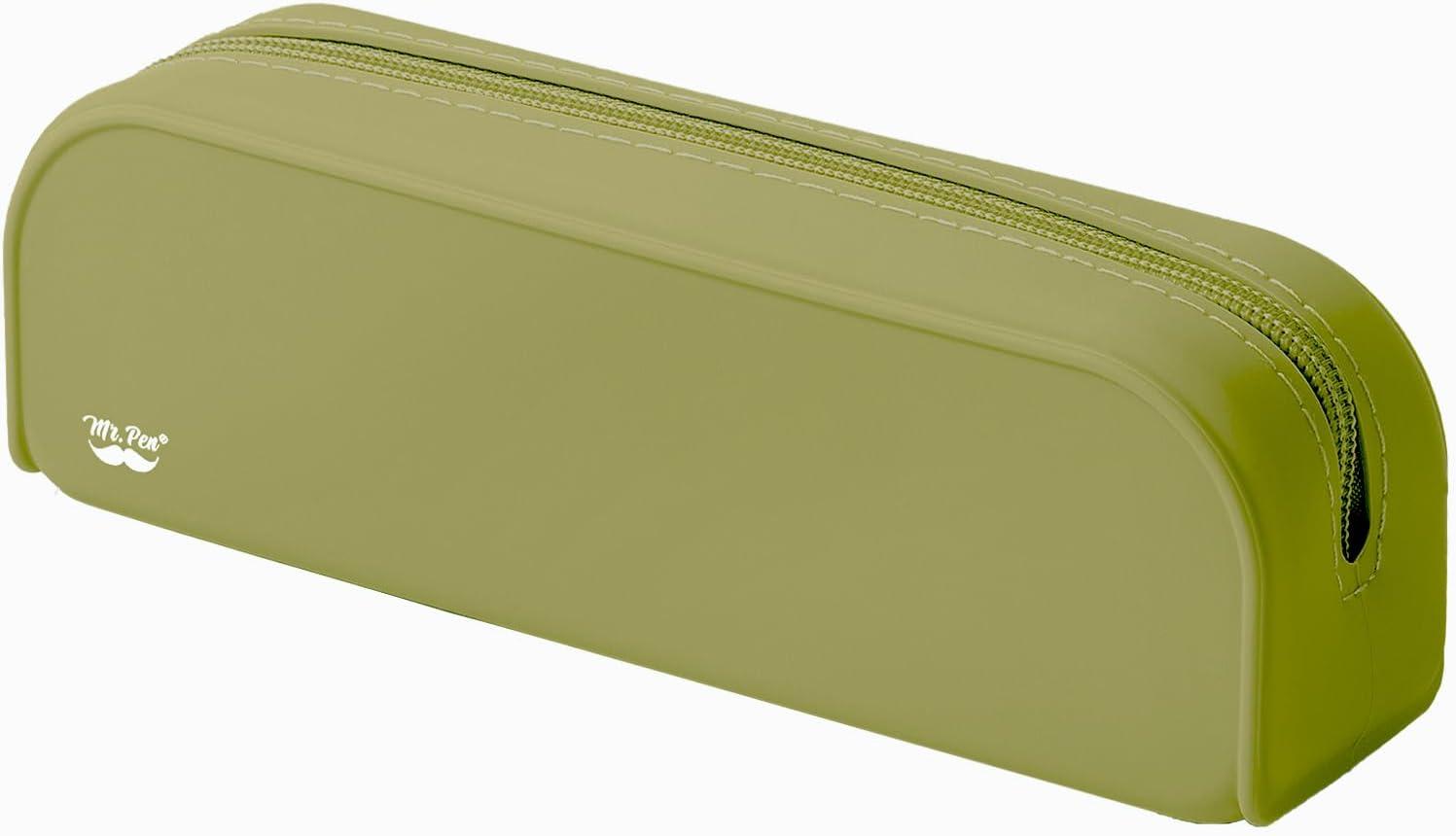imageMr Pen Silicone Pencil Case Pouch Mint Breeze Aesthetic Multipurpose Design Aesthetic Pencil Case Small Silicone Makeup BagOlive Green