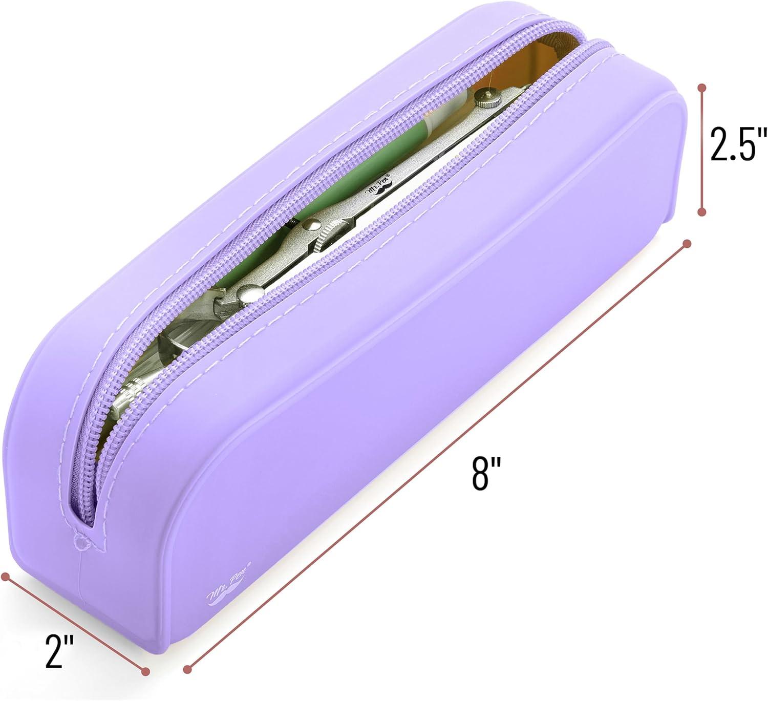 imageMr Pen Silicone Pencil Case Pouch Mint Breeze Aesthetic Multipurpose Design Aesthetic Pencil Case Small Silicone Makeup BagPurple