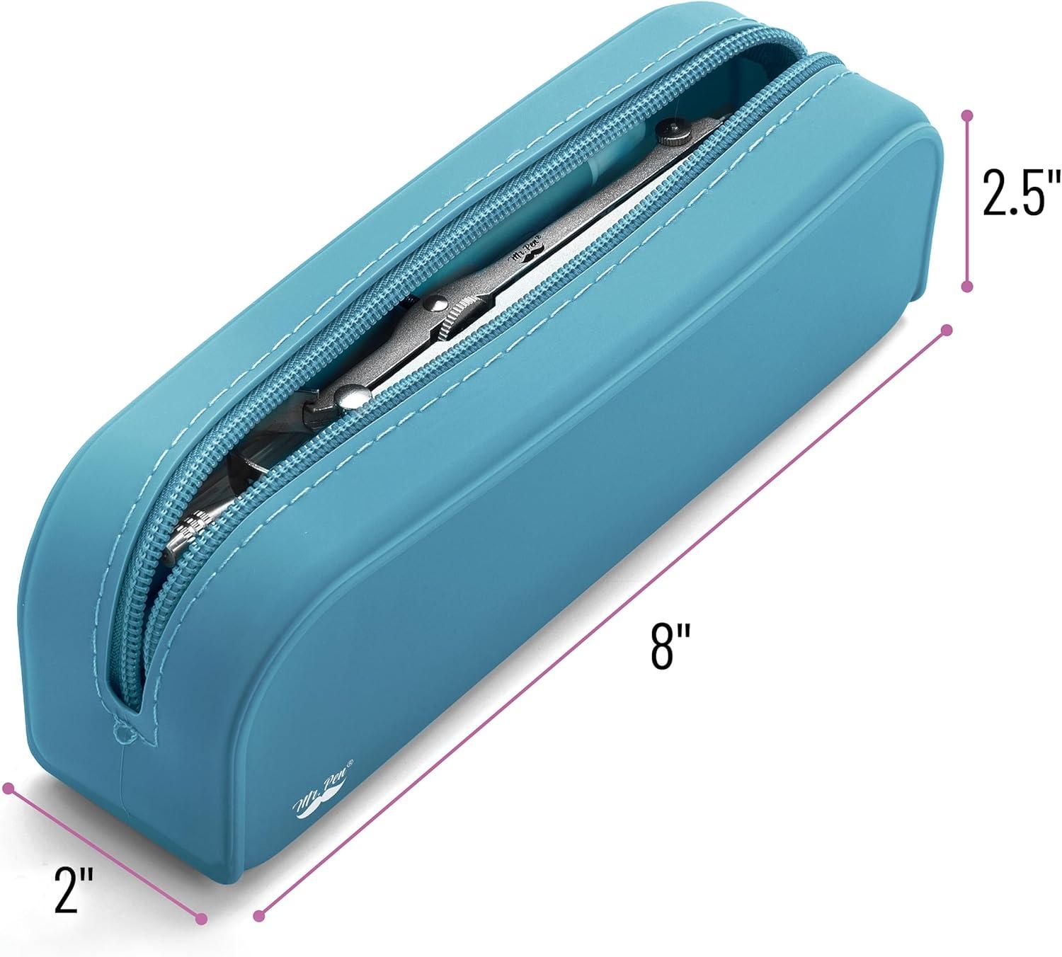 imageMr Pen Silicone Pencil Case Pouch Mint Breeze Aesthetic Multipurpose Design Aesthetic Pencil Case Small Silicone Makeup BagTeal