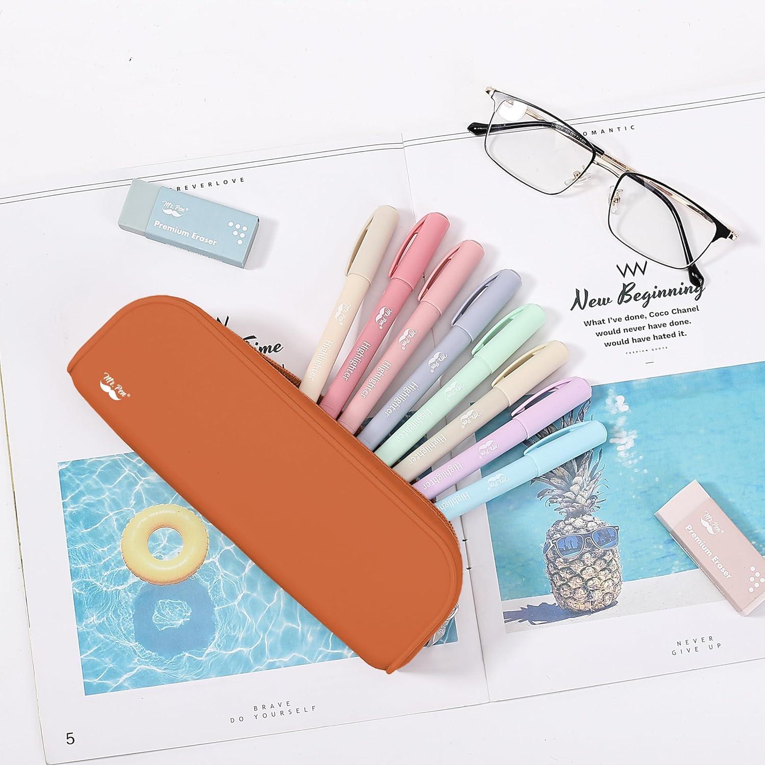 imageMr Pen Silicone Pencil Case Pouch Mint Breeze Aesthetic Multipurpose Design Aesthetic Pencil Case Small Silicone Makeup BagTerracotta