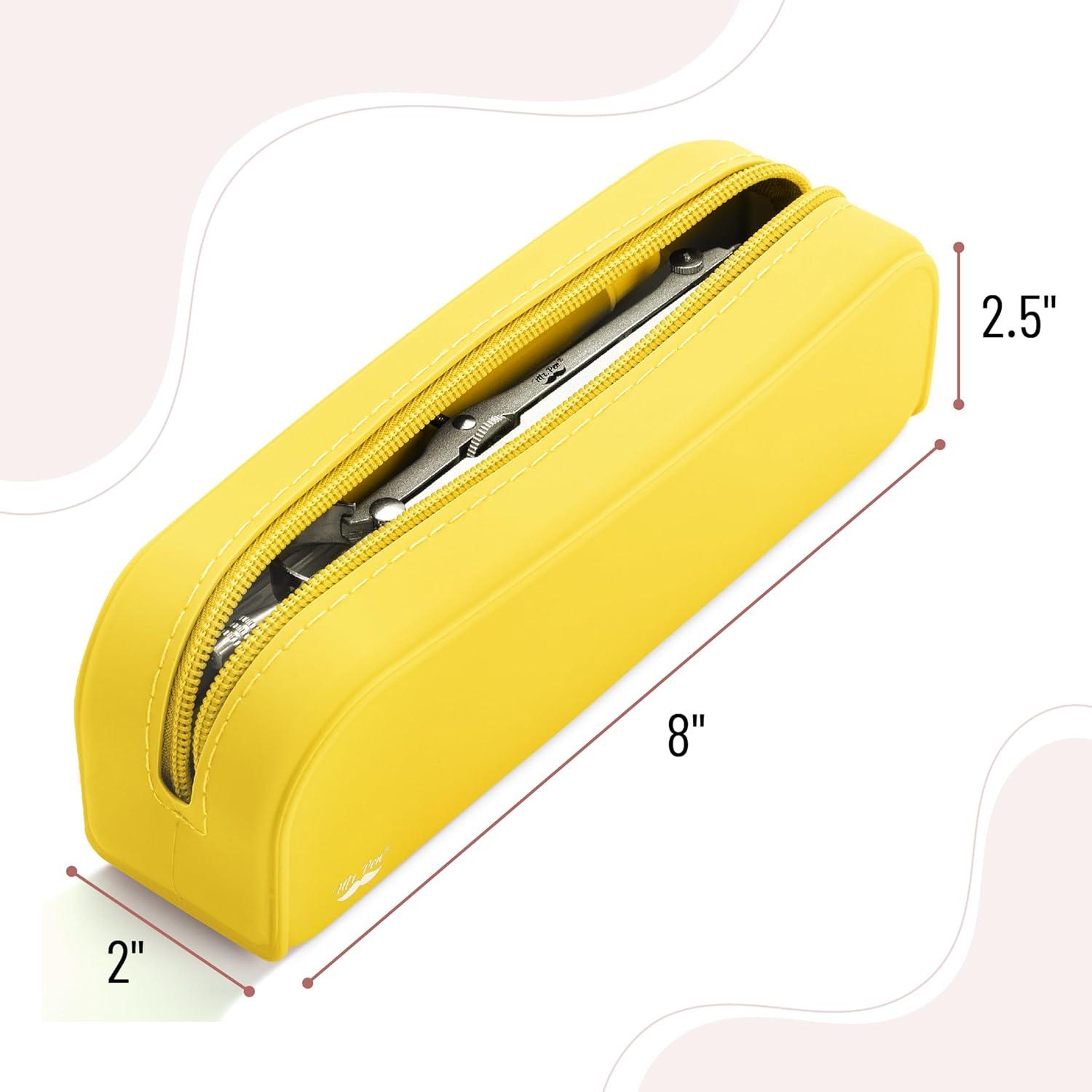imageMr Pen Silicone Pencil Case Pouch Mint Breeze Aesthetic Multipurpose Design Aesthetic Pencil Case Small Silicone Makeup BagYellow