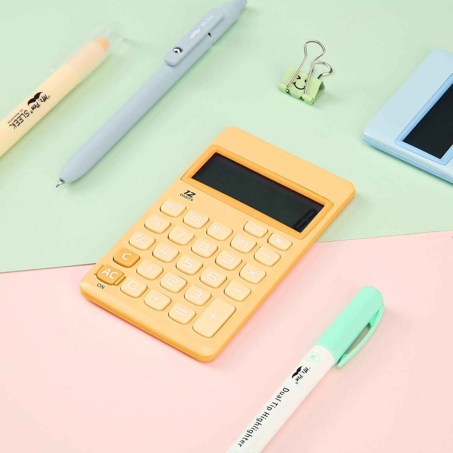 imageMr Pen Standard Function Calculator 12 Digits Small Calculator Orange