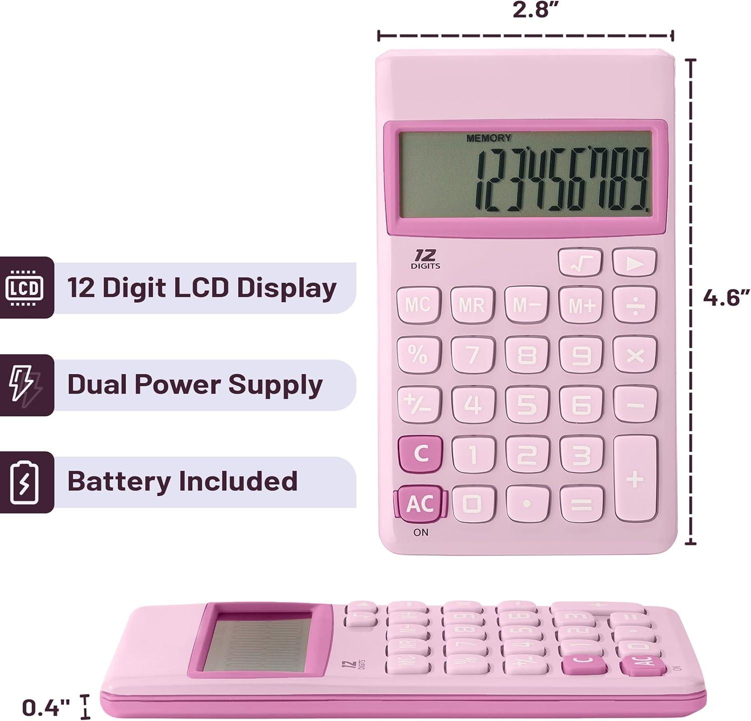 imageMr Pen Standard Function Calculator 12Digits Small Calculator Purple Small Calculator Pocket Calculator Simple Calculator Basic Office Calculators Small Handheld CalculatorPurple