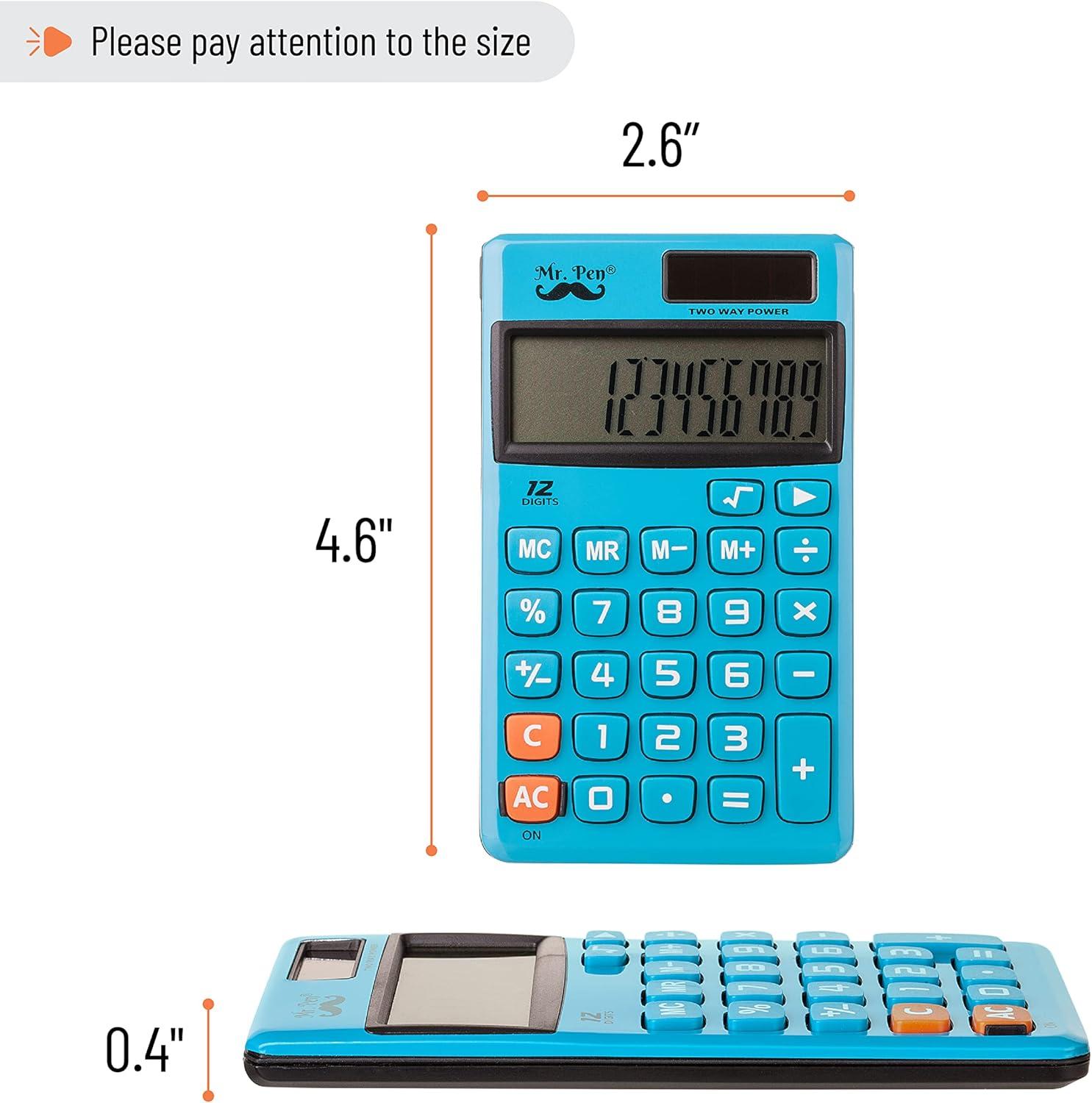 imageMr Pen Standard Function Calculator 12Digits Small Calculator Purple Small Calculator Pocket Calculator Simple Calculator Basic Office Calculators Small Handheld CalculatorBlue