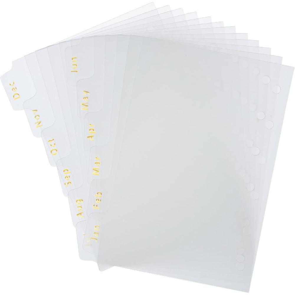 imageA7 Binder Dividers with Tabs 12 Months Monthly Dividers for Planner 12 tab dividers 6 Ring Binder Tabs dividers A7 Binder Inserts A7 Planner Inserts Monthly Tabs