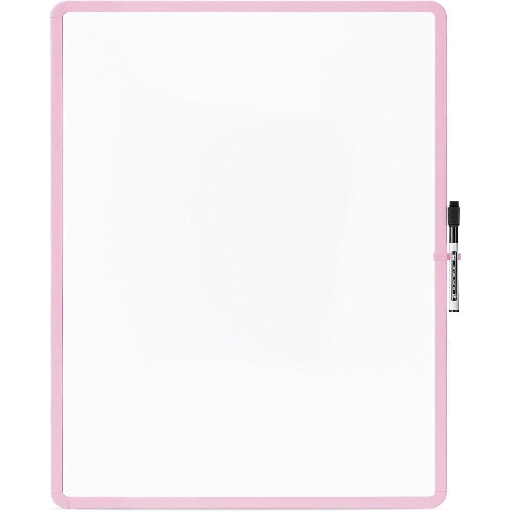 imageMr Pen Dry Erase Board 18 x 24 with a Black Marker White Frame Dry Erase Board for Wall Magnetic Whiteboard for Wall Dry Erase Boards Whiteboards Magnetic White BoardPink