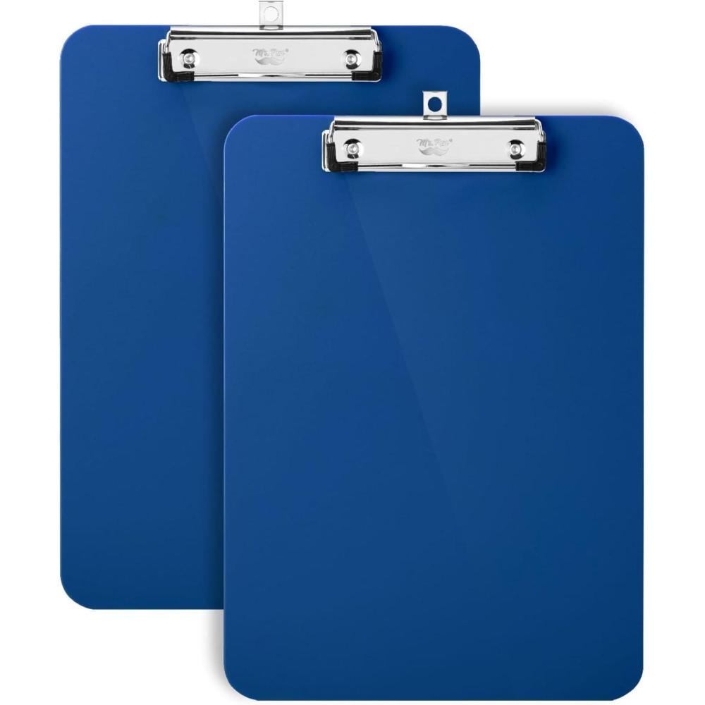imageMr Pen Plastic Clipboard 125 x 9 2 Pack Pastel Orange Clipboards for Kids ampamp AdultsNavy Blue