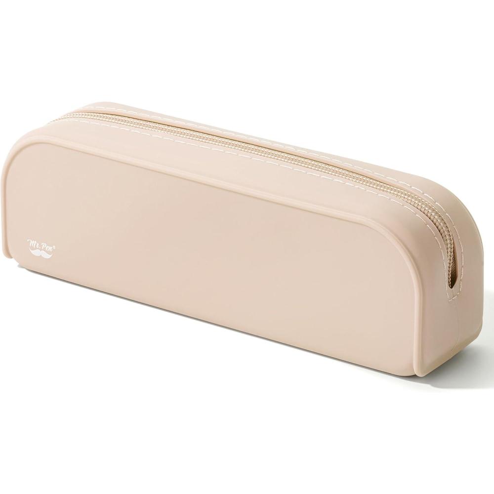 imageMr Pen Silicone Pencil Case Pouch Mint Breeze Aesthetic Multipurpose Design Aesthetic Pencil Case Small Silicone Makeup BagMalibu Dune