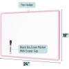 imageMr Pen Dry Erase Board 18 x 24 with a Black Marker White Frame Dry Erase Board for Wall Magnetic Whiteboard for Wall Dry Erase Boards Whiteboards Magnetic White BoardPink