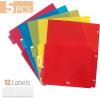 imageMr Pen Expanding Binder Dividers with Tabs and Pockets 5 Tabs Colorful Dividers for 3 Ring Binder