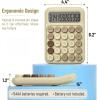 imageMr Pen Mechanical Switch Calculator 12 Digits Large LCD Display Khaki Cream Calculator Big Buttons Mechanical Calculator Calculators Desktop Calculator Cute Calculator Aesthetic Calculator