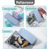 imageMr Pen Silicone Pencil Case Pouch Muted Blue Aesthetic Triangular Design Multipurpose Aesthetic Pencil Case Small Silicone Makeup Bag