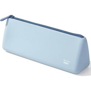 imageMr Pen Silicone Pencil Case Pouch Muted Blue Aesthetic Triangular Design Multipurpose Aesthetic Pencil Case Small Silicone Makeup Bag