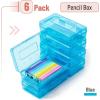 imageMr Pen Clear Pencil Boxes 12 Pack 79quotx45quotx24quot SnapTight Lid Plastic Pencil Box OrganizerBlue