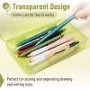 imageMr Pen Clear Pencil Boxes 12 Pack 79quotx45quotx24quot SnapTight Lid Plastic Pencil Box OrganizerGreen  Orange