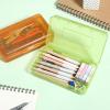 imageMr Pen Clear Pencil Boxes 12 Pack 79quotx45quotx24quot SnapTight Lid Plastic Pencil Box OrganizerGreen  Orange