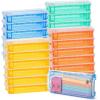 imageMr Pen Clear Pencil Boxes 12 Pack 79quotx45quotx24quot SnapTight Lid Plastic Pencil Box OrganizerOrange  Yellow  Green  Blue
