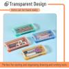 imageMr Pen Clear Pencil Boxes 12 Pack 79quotx45quotx24quot SnapTight Lid Plastic Pencil Box OrganizerOrange  Yellow  Green  Blue
