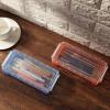 imageMr Pen Clear Pencil Boxes 12 Pack 79quotx45quotx24quot SnapTight Lid Plastic Pencil Box OrganizerOrange  Yellow  Green  Blue