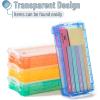 imageMr Pen Clear Pencil Boxes 12 Pack 79quotx45quotx24quot SnapTight Lid Plastic Pencil Box OrganizerOrange  Yellow  Green  Blue