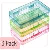 imageMr Pen Clear Pencil Boxes 12 Pack 79quotx45quotx24quot SnapTight Lid Plastic Pencil Box OrganizerPink  Blue  Green