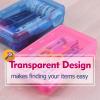 imageMr Pen Clear Pencil Boxes 12 Pack 79quotx45quotx24quot SnapTight Lid Plastic Pencil Box OrganizerPink  Blue 8 x 47 x 22